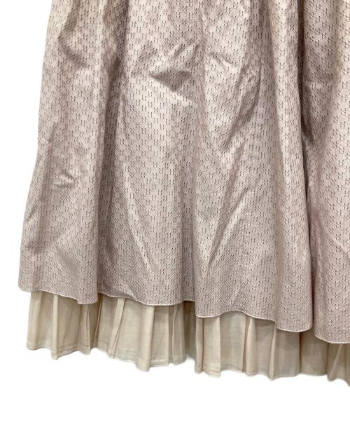 DRAWER（ドゥロワー）DRAWER (ドゥロワー) カラミレースギャザーロングスカート ピンク サイズ:38の古着・服飾アイテム