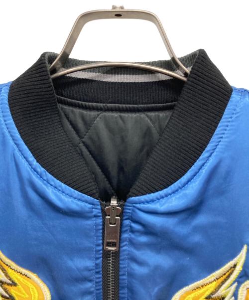DIESEL（ディーゼル）DIESEL (ディーゼル) リバーシブル鷹刺繍スカジャン ブルー サイズ:Mの古着・服飾アイテム