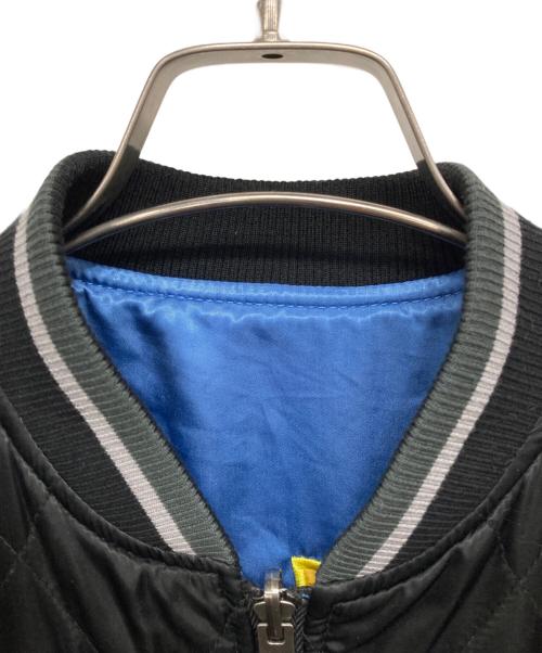 DIESEL（ディーゼル）DIESEL (ディーゼル) リバーシブル鷹刺繍スカジャン ブルー サイズ:Mの古着・服飾アイテム