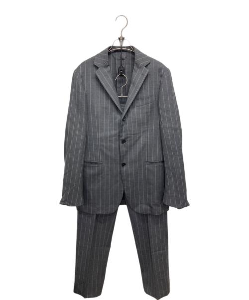 RING JACKET（リングジャケット）RING JACKET (リングジャケット) 3Bストライプセットアップ グレー サイズ:48の古着・服飾アイテム