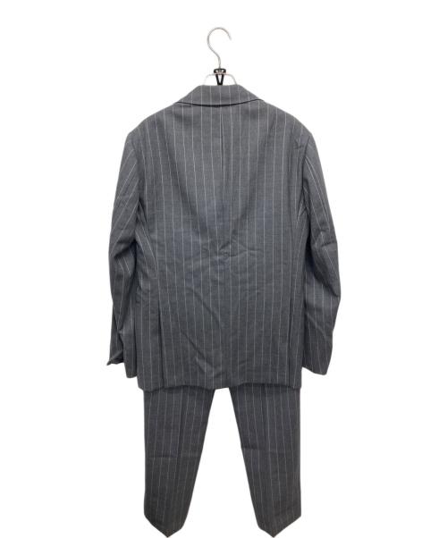 RING JACKET（リングジャケット）RING JACKET (リングジャケット) 3Bストライプセットアップ グレー サイズ:48の古着・服飾アイテム