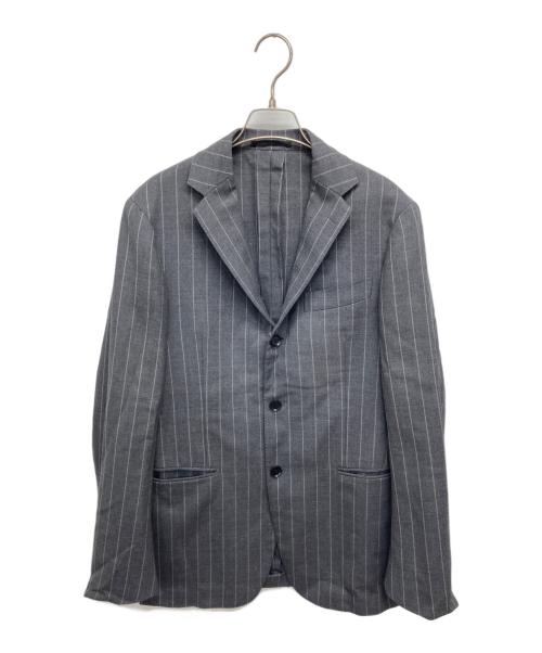 RING JACKET（リングジャケット）RING JACKET (リングジャケット) 3Bストライプセットアップ グレー サイズ:48の古着・服飾アイテム