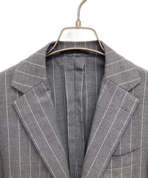 RING JACKET（リングジャケット）RING JACKET (リングジャケット) 3Bストライプセットアップ グレー サイズ:48の古着・服飾アイテム