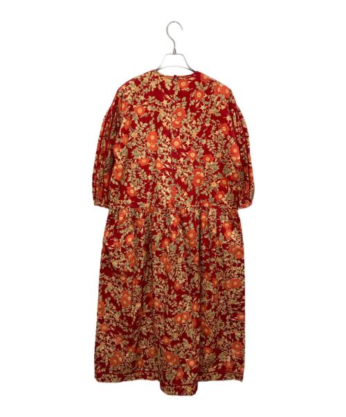 PINK HOUSE（ピンクハウス）PINK HOUSE (ピンクハウス) リボン付花柄ロングワンピース レッド サイズ:記載なしの古着・服飾アイテム