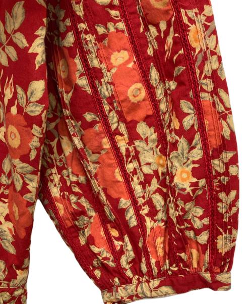 PINK HOUSE（ピンクハウス）PINK HOUSE (ピンクハウス) リボン付花柄ロングワンピース レッド サイズ:記載なしの古着・服飾アイテム