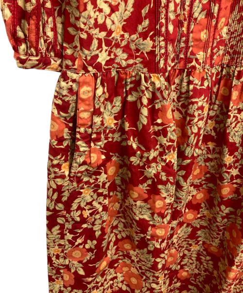 PINK HOUSE（ピンクハウス）PINK HOUSE (ピンクハウス) リボン付花柄ロングワンピース レッド サイズ:記載なしの古着・服飾アイテム