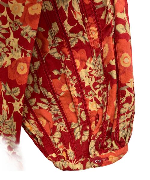 PINK HOUSE（ピンクハウス）PINK HOUSE (ピンクハウス) リボン付花柄ロングワンピース レッド サイズ:記載なしの古着・服飾アイテム