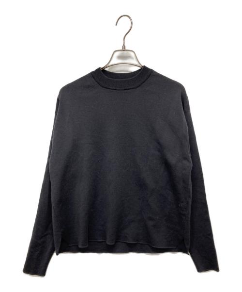 BATONER（バトナ―）BATONER (バトナ―) 32G SMOOTH WOOL CREW NECK ブラック サイズ:1の古着・服飾アイテム