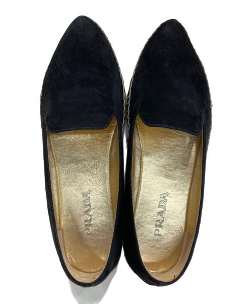 PRADA（プラダ）PRADA (プラダ) スウェードエスパドリーユ ブラック サイズ:36　1/2の古着・服飾アイテム