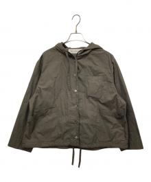 Midi-Umi（ミディウミ）の古着「フーデッド ショートシャツ」｜ブラウン