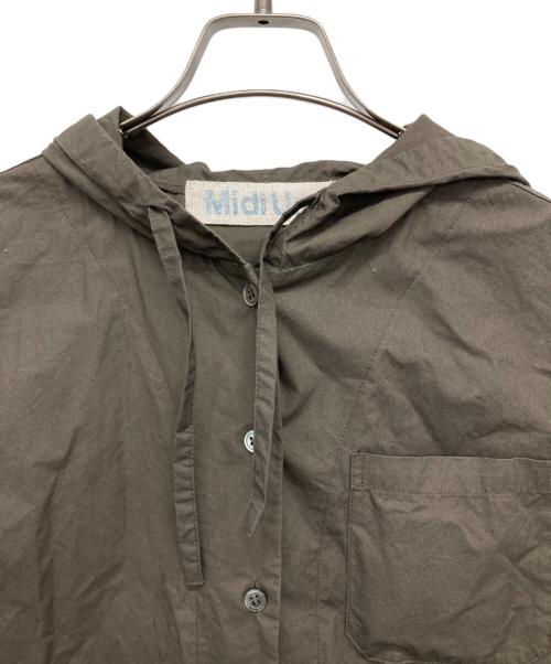 Midi-Umi（ミディウミ）Midi-Umi (ミディウミ) フーデッド ショートシャツ ブラウン サイズ:表記無しの古着・服飾アイテム