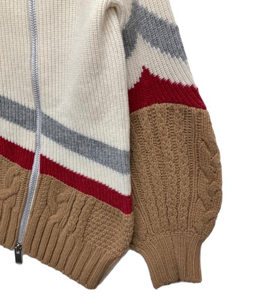 sacai（サカイ）sacai (サカイ) アシンメトリーダブルジップニット アイボリー サイズ:2の古着・服飾アイテム