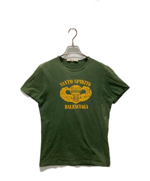 BALENCIAGA（バレンシアガ）BALENCIAGA (バレンシアガ) SANTO SPIRITOプリントTシャツ グリーン サイズ:Sの古着・服飾アイテム