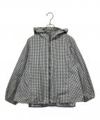 YORIヨリ）の古着「ギンガムチェックパーカー」｜ネイビー