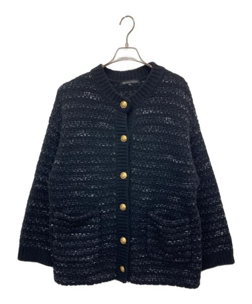 23区（ニジュウサンク）23区 (ニジュウサンク) ツイードニット ジャケット ブラック サイズ:44の古着・服飾アイテム