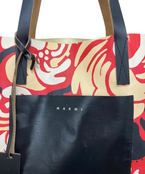 MARNI（マルニ）MARNI (マルニ) PVC FLORAL SHOPPER レッドの古着・服飾アイテム