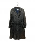 DRIES VAN NOTENドリスヴァンノッテン）の古着「クロコ型押しトレンチコート」｜ブラック