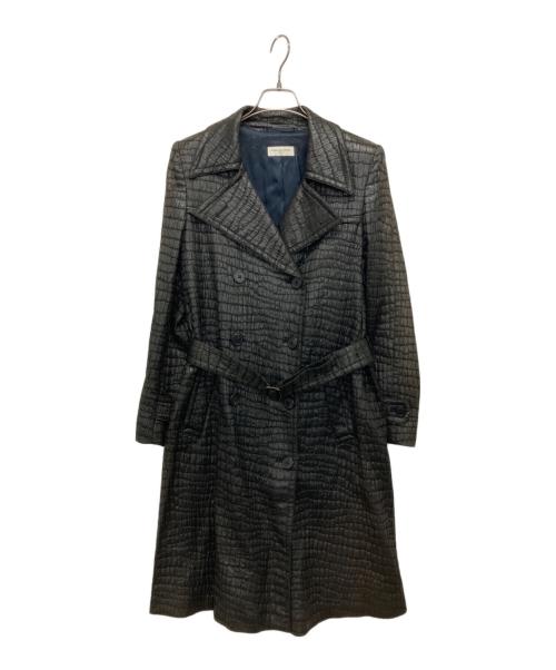 DRIES VAN NOTEN（ドリスヴァンノッテン）DRIES VAN NOTEN (ドリスヴァンノッテン) クロコ型押しトレンチコート ブラック サイズ:40の古着・服飾アイテム