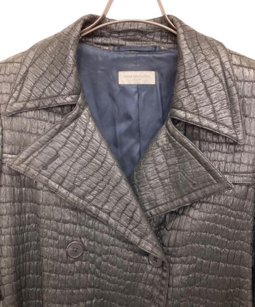 DRIES VAN NOTEN（ドリスヴァンノッテン）DRIES VAN NOTEN (ドリスヴァンノッテン) クロコ型押しトレンチコート ブラック サイズ:40の古着・服飾アイテム