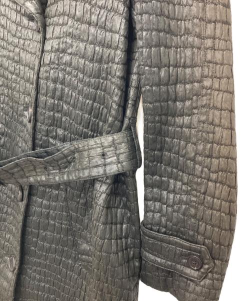 DRIES VAN NOTEN（ドリスヴァンノッテン）DRIES VAN NOTEN (ドリスヴァンノッテン) クロコ型押しトレンチコート ブラック サイズ:40の古着・服飾アイテム