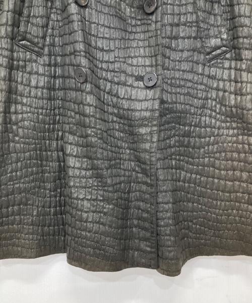 DRIES VAN NOTEN（ドリスヴァンノッテン）DRIES VAN NOTEN (ドリスヴァンノッテン) クロコ型押しトレンチコート ブラック サイズ:40の古着・服飾アイテム