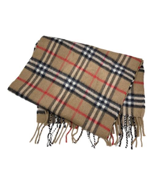 Burberry's（バーバリー）Burberry's (バーバリーズ) カシミヤチェックマフラー ブラウンの古着・服飾アイテム