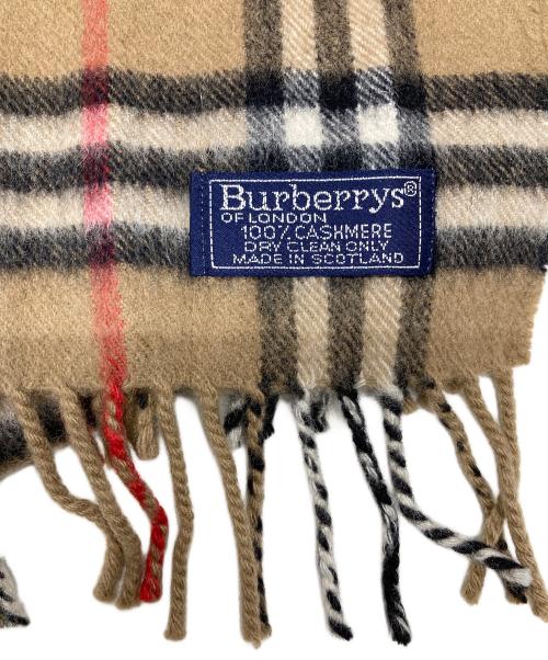 Burberry's（バーバリー）Burberry's (バーバリーズ) カシミヤチェックマフラー ブラウンの古着・服飾アイテム