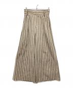 MAISON SPECIALメゾンスペシャル）の古着「Stripe Tack Wide Silhouette Pants」｜ブラウン