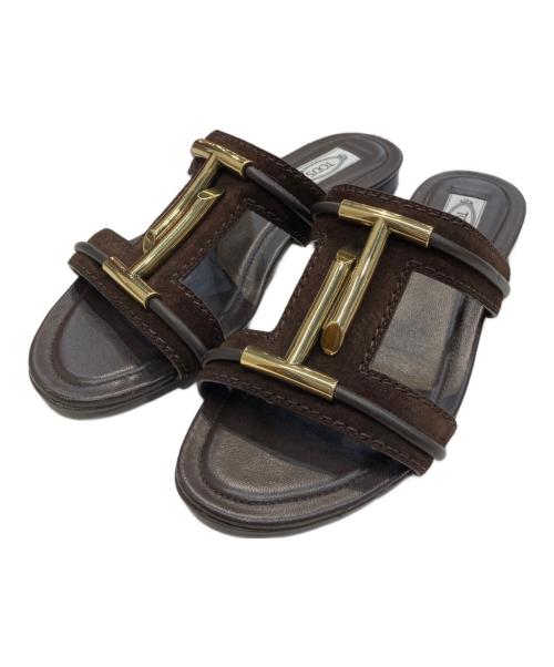 TOD'S（トッズ）TOD'S (トッズ) T TIMELESS/ミュール/サンダル ブラウン サイズ:38の古着・服飾アイテム