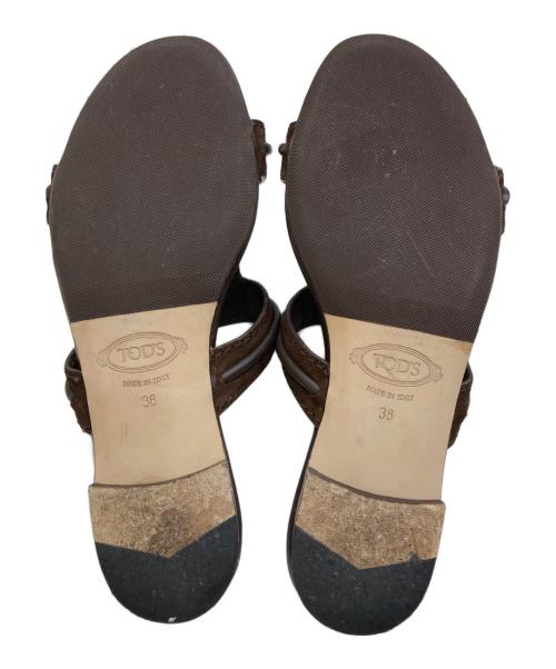 TOD'S（トッズ）TOD'S (トッズ) T TIMELESS/ミュール/サンダル ブラウン サイズ:38の古着・服飾アイテム