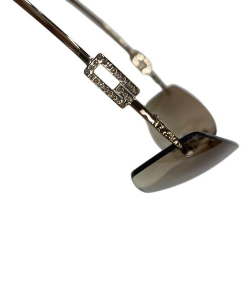 GUCCI（グッチ）GUCCI (グッチ) Gロゴラインストーンリムレスサングラス ゴールド サイズ:60□17 125の古着・服飾アイテム