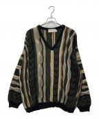 NATURAL EXCHANGEナチュラルエクスチェンジ）の古着「3Dニット」｜グリーン