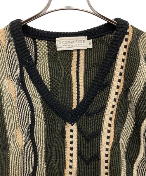 NATURAL EXCHANGE（ナチュラルエクスチェンジ）NATURAL EXCHANGE (ナチュラルエクスチェンジ) 3Dニット グリーン サイズ:２Xの古着・服飾アイテム