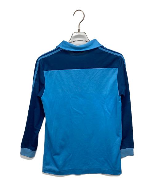 adidas（アディダス）adidas (アディダス) 80’s切替ゲームシャツ ブルー サイズ:Lの古着・服飾アイテム