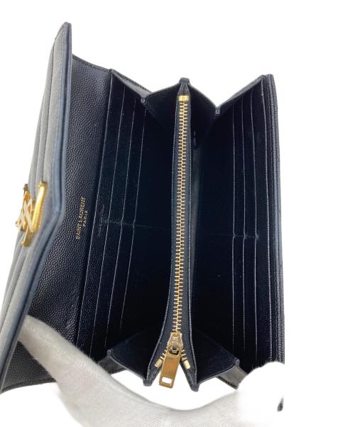 Saint Laurent Paris（サンローランパリ）Saint Laurent Paris (サンローランパリ) YSLロゴラージフラップVステッチ ネイビーの古着・服飾アイテム