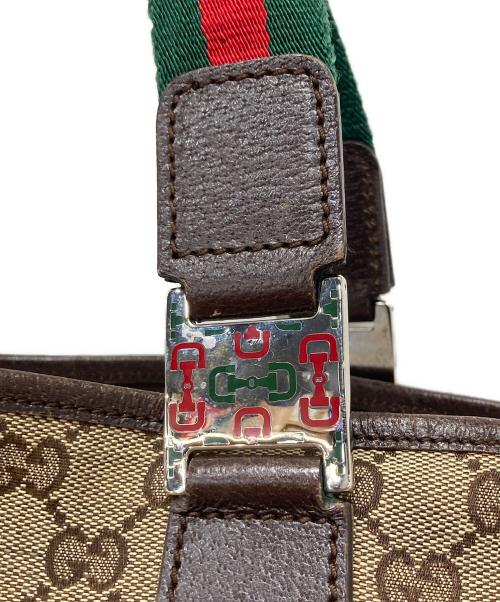 GUCCI（グッチ）GUCCI (グッチ) シェリーラインGG柄トートバッグ ベージュの古着・服飾アイテム