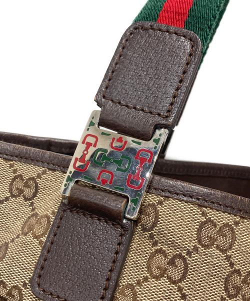 GUCCI（グッチ）GUCCI (グッチ) シェリーラインGG柄トートバッグ ベージュの古着・服飾アイテム