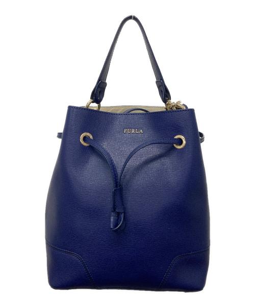 FURLA（フルラ）FURLA (フルラ) ステイシー/2WAY巾着バッグ ブルーの古着・服飾アイテム