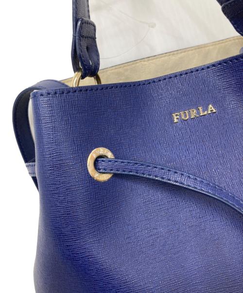 FURLA（フルラ）FURLA (フルラ) ステイシー/2WAY巾着バッグ ブルーの古着・服飾アイテム