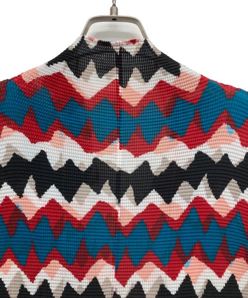 me ISSEY MIYAKE（ミーイッセイ ミヤケ）me ISSEY MIYAKE (ミーイッセイ ミヤケ) 総柄ハイネックプリーツブラウス/カットソー マルチカラー サイズ:表記無しの古着・服飾アイテム