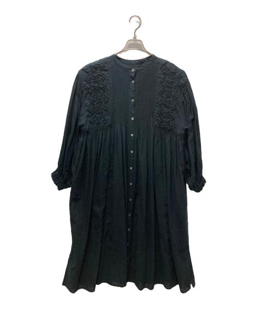 tumugu（ツムグ）tumugu (ツムグ) ハンド刺繍コットンモス2WAYワンピース ブラック サイズ:Fの古着・服飾アイテム
