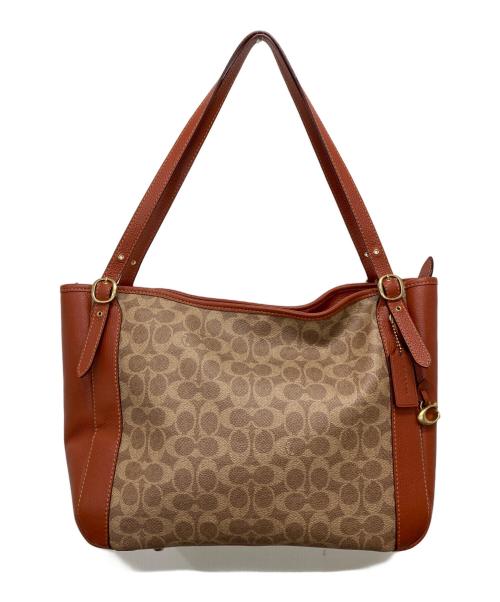 COACH（コーチ）COACH (コーチ) アラナ/シグネチャートートバッグ ブラウンの古着・服飾アイテム