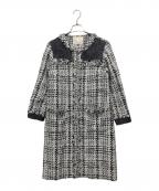 GRACE CLASSグレースクラス）の古着「デニム切替ツイードコート」｜ブラック