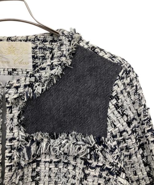 GRACE CLASS（グレースクラス）GRACE CLASS (グレースクラス) デニム切替ツイードコート ブラック サイズ:SIZE38の古着・服飾アイテム