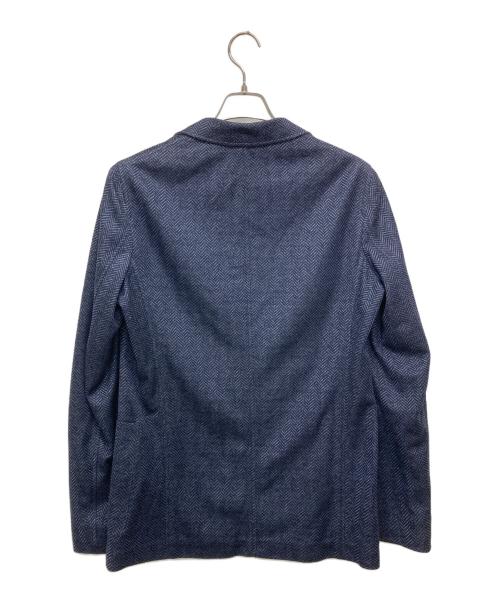 ARMANI COLLEZIONI（アルマーニ コレツィオーニ）ARMANI COLLEZIONI (アルマーニ コレツィオーニ) ヘリンボーンテーラードジャケット ネイビー サイズ:表記無しの古着・服飾アイテム