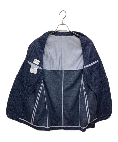 ARMANI COLLEZIONI（アルマーニ コレツィオーニ）ARMANI COLLEZIONI (アルマーニ コレツィオーニ) ヘリンボーンテーラードジャケット ネイビー サイズ:表記無しの古着・服飾アイテム