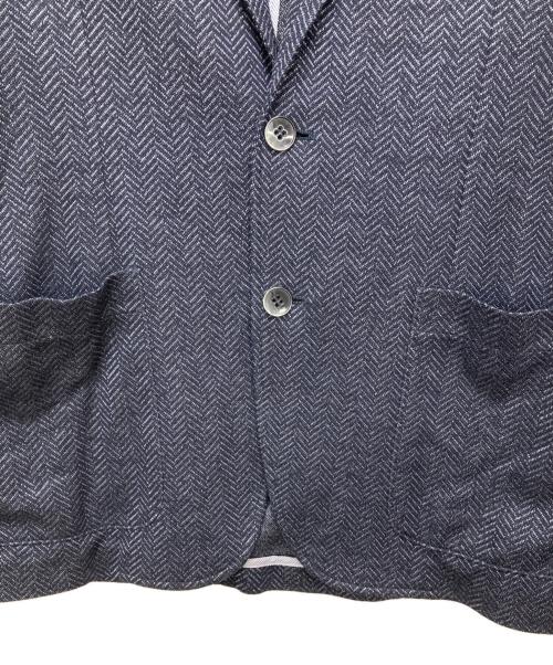 ARMANI COLLEZIONI（アルマーニ コレツィオーニ）ARMANI COLLEZIONI (アルマーニ コレツィオーニ) ヘリンボーンテーラードジャケット ネイビー サイズ:表記無しの古着・服飾アイテム
