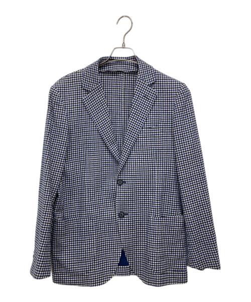 TOMORROW LAND（トゥモローランド）TOMORROW LAND (トゥモローランド) Ermenegildo Zegna (エルメネジルド・ゼニア) チェックテーラードジャケット ホワイト サイズ:48の古着・服飾アイテム