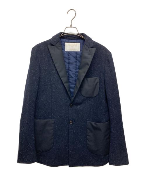 Casely-Hayford（ケイスリーヘイフォード）Casely-Hayford (ケイスリーヘイフォード) TOMORROW LAND (トゥモローランド) ツイード切替テーラードジャケット ネイビー サイズ:38の古着・服飾アイテム