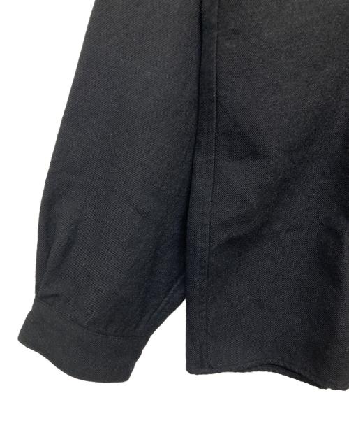 MARKA（マーカ）MARKA (マーカ) TUMBLED WOOL SERGE OPEN COLLAR SHIRT ブラック サイズ:1 未使用品の古着・服飾アイテム